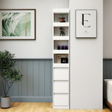 70.87" H Display Storage Cabinet , 4-Tier Shelf, 3 Side Drawers & 4 small display shelves , Modern W331P281202