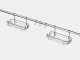 Steel Shower Caddy Organizer for Bathroom, Pantry, Closet, 2 Shelf, 26 - 76 in., Silver 59129182