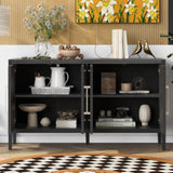 U-STYLE Storage Cabinet Sideboard Wooden Cabinet with 4 Metal handles ,4 Shelves and 4 Doors for WF309061AAB