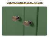 2-Drawer 2-Cabinet-Door Vertical-Grain MDF Painted Bathroom Cabinet 23.62*11.81*43.31in Green 97113183