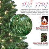 Artificial 9ft Green RGB-lit Christmas Tree with 1721PVC Mixed Branch Tips,Hinged Premium & Foldable 45466444