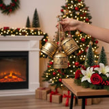4PCS Set Christmas Bells Decorations 5.5x5.5x7.5in Iron Hanging Ornaments Holiday Party Tree Decor 84572529