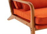 Oak Armrest Oak Upholstered Single Lounge Chair Indoor Lounge Chair Burnt Orange 03093913