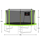 14FT Trampoline for Kids and Adults with Net, Outdoor Recreational Trampolines for Family W1163120242