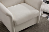 Swivel Accent Chair Modern Barrel Armchair with Wood Base for Bedroom Reading Waiting Living Room W3244P308325