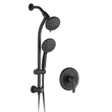 Drill-Free Stainless Steel Slide Bar Combo Rain Showerhead 7-Setting Hand, Dual Shower Head Spa W1219P155443