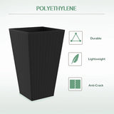 3 PCS Indoor Planters with Drainage Hole Black 92558230