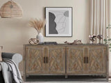 4 Door Wooden Twill Sideboard American Country Vintage Old Living Room Dining Room Hallway Entryway 34797895