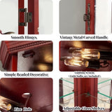 Corner Curio Cabinet Lighted Corner Display, Display Shelf Shelving Bar cabinet with Tempered W2275P177189