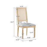 French Country Dining Chairs Elegant Cane Backrest & Upholstered Seats with Fluted Legs N767P263678G