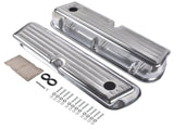 Set of 2 Tall Valve Covers BallMilled Polished Replacement for Ford SBF 260351W Engines 46617133