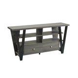 Tall TV Stand cabinet with two drawers on metal glides metal square knob handles and two divided B107P302101