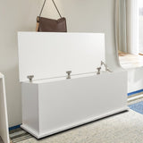 ZNTS Storage Chest Trunk, Lift Top Wood Box for Entryway Bench Organizer Home Furniture, White 33053096