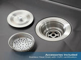 Stainless Steel Kitchen Sink, 18x18 Single Bowl, Undermount HandmadeSink in Black, with US 33514465
