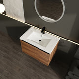 LEVISTAR Brown 30 Inch Bathroom Vanity with resin Countertop Sink, 2 Doors Bathroom Cabinet Set W1972P165046