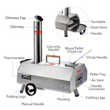 Semi-Automatic Silver 12 Outdoor Pizza Oven Portable Wood Fired Pizza Oven Outdoor Cooking Pizza 85056875