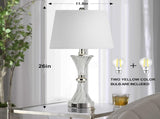 Touch Control Table Lamp for Bedrooms 3 Way Dimmable White Drum Shade Modern Bedsides Nightstand W3355P391470