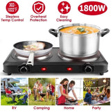Electric Hot Plate for Cooking,Electric Cooktop 2 Burner,1800W Portable Electric Stove,Glass Cooktop 64421151