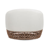 Willow 35.5" Upholstered Woven Patio Deep Seating Armchair, Golden Brown Wicker Frame, Wheat Beige B2719P305699