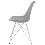 Grey and Chrome Padded Side Chair B062P153707