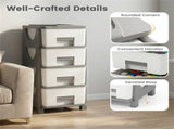 4-Drawer Compact Plastic Storage Cabinet Vertical Organizer for Bedroom Bathroom Office 51556050