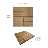 Wood Plastic Composite Deck Tiles Set of 20pcs, Composite Decking Resist Rust, Water, Weather, 04314499