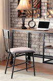 Industrial Inspired Desk With An Antique Black Metal Construction Replicated Wood Top And Caster B2741P342771