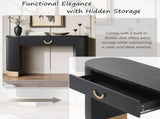 Mirod Modern Console Table with Vertical Ribbed Design, Compact Storage with Functional Drawer N760P281361B
