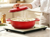 5-Quart Cast Iron Enamel Pot Includes Two Mitts and a 76704786