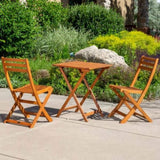 3-Piece Eucalyptus Bistro Set, Square, Natural Oil B046125052