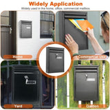 Wall Mount Mailbox Lockable Galvanized Iron Letter Post Box Locking Security Drop Box with 2 Keys 51463997