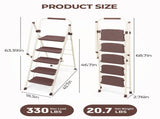 5Step Ladder, Folding Step Stool with Wide Anti-Slip Pedal, Sturdy Steel Ladder, Convenient W2717P546731