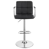 Black and Chrome Adjustable Bar Stool with Arms B062P145662