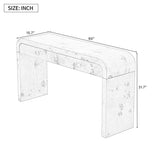 U_STYLE 60''Wooden Entryway Table with Burl Veneer, Console Table with 2 Large Drawers and Metal N711P216235P