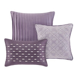 7 Piece Jaquard Comforter Set Purple Queen B03597294