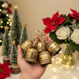 4PCS Set Christmas Bells Decorations 5.5x5.5x7.5in Iron Hanging Ornaments Holiday Party Tree Decor 84572529