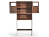 2-Door 3-Shelf MDF Toilet Cabinet with Melamine Finish Bathroom Vanity 23.23*8.66*66.93in Walnut 92221472