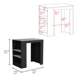 Portree Kitchen Island with 3-Side Shelves B200P188818