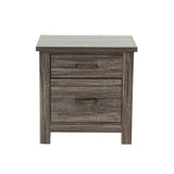 Wooden 2 Drawers Nightstand in Brown Finish B016P251351