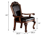 Black and Cherry Solid Back Arm Chairs with Nailhead Trim B062P189079