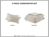 3 Piece Oversized Cotton Matelasse Comforter Set-Full/Queen B035P280375
