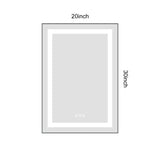 20 x 30 Inch LED Bathroom Mirror with Front and Backlight, Wall Mounted Vanity Mirror with Aluminum W2287P309039