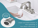 Bathroom Faucet 2-Handle Brushed Nickel with 360 Degree Rotating Spout, Crescent Moon Style 4-inch 10026044