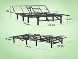 Adjustable Bed Base Frame Head and Foot Incline Quiet Motor Queen Size Zero Gravity, Dual USB AC W1038P235720