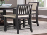 Beautiful Black Finish Wooden Counter Height Chairs 2pcs Set Beige Color Textured Fabric Upholstered B01155796