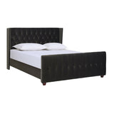 David Tufted Wingback King Bed, Dark Charcoal Grey Velvet B2719P245935