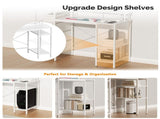 3-Drawer 4-Shelf P2 Particleboard Iron Pipe Computer Desk with Power Strip 03545599