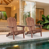 Wooden Outdoor Folding Adirondack Chair Set of 2 Wood Lounge Patio Chair for Garden,Garden, Lawn, W1390124961