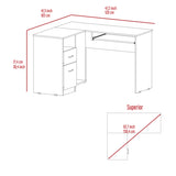 Mix L-Shaped Desk, Keyboard Tray, Two Drawers, Single Open Shelf -Light Gray B20091962