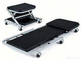 36" 2-in-1 Mechanic Creeper Seat with 360&deg Swivel Casters, Heavy Duty Metal Frame Auto Repair 16845024